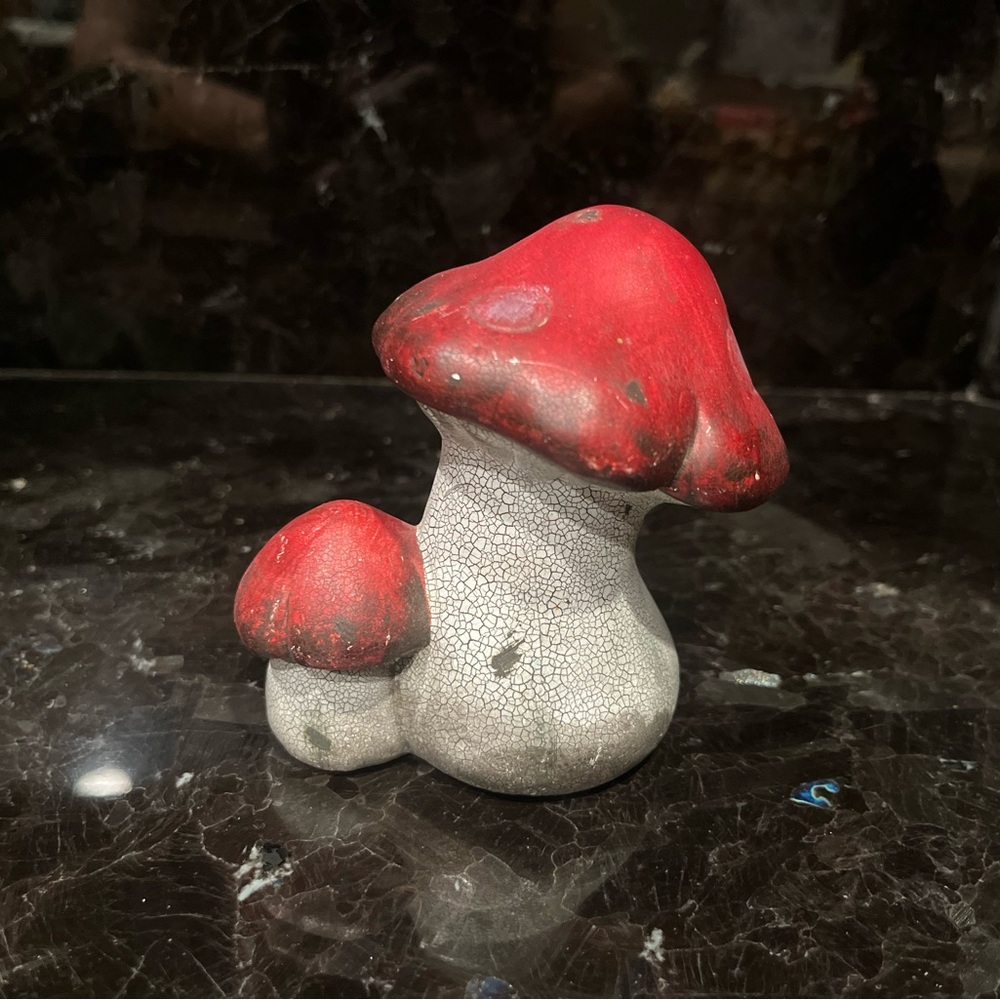Red and Gray Mushroom Sculpture